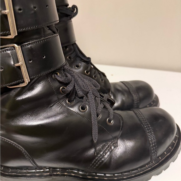 Gripfast Punk Goth Alternative 5 Buckle Straps Steel Toe Boots Men’s US 12 UK 11 - Picture 13 of 16